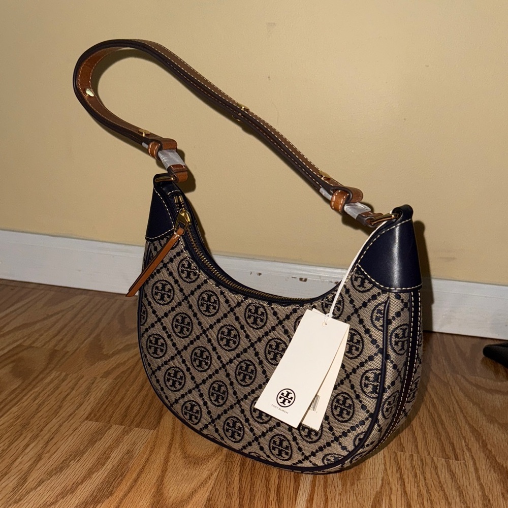 Tory Burch Black and Tan Shoulder Bag